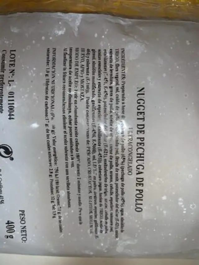Unknown ingredients label