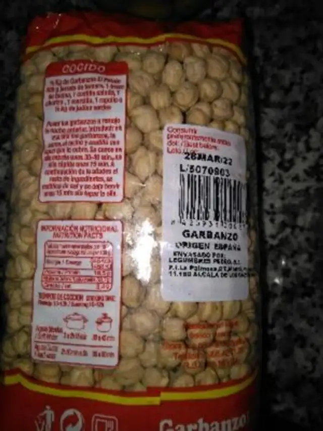 Unknown nutrition facts table
