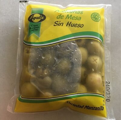Aceitunas de mesa sin hueso front packaging