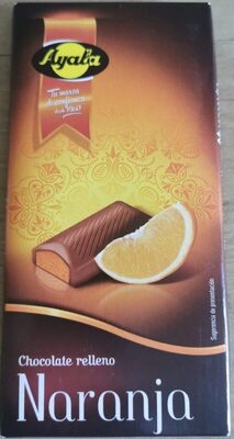 Chocolate relleno de naranja front packaging
