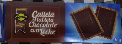 Galleta tableta chocolate con leche front packaging