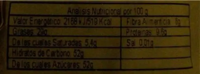garrapiñada de almendra nutrition facts table