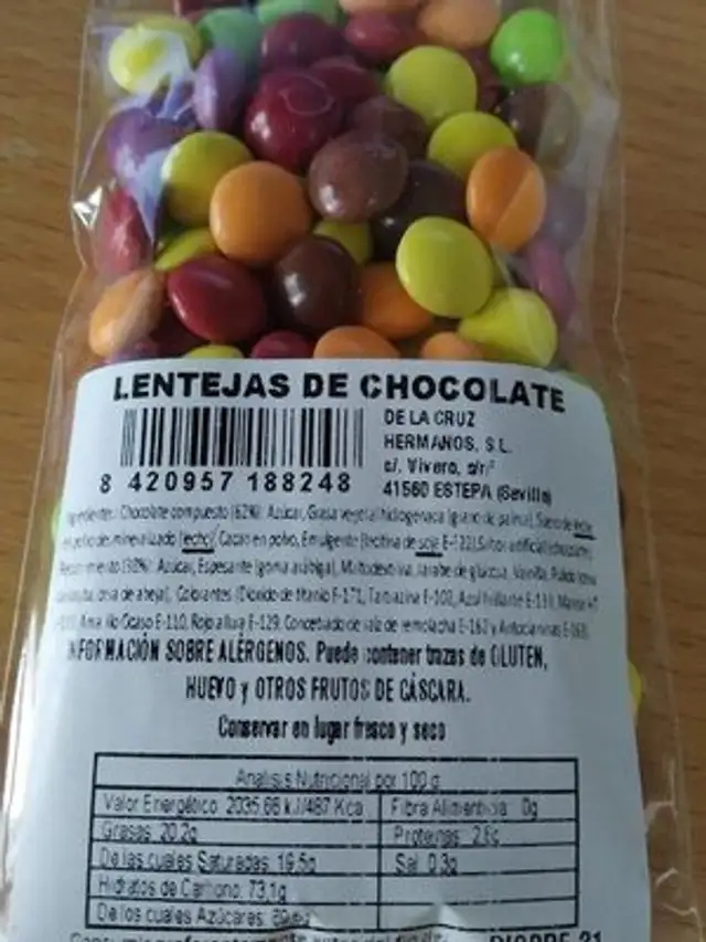 Lentejas de chocolate
