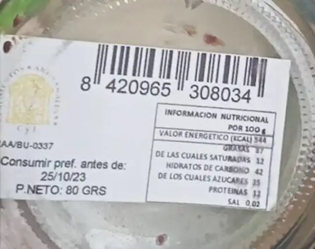 Almendras trufadas de Briviesca nutrition facts table