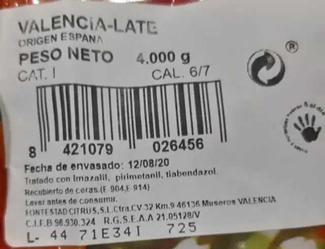 Narnajas nutrition facts table