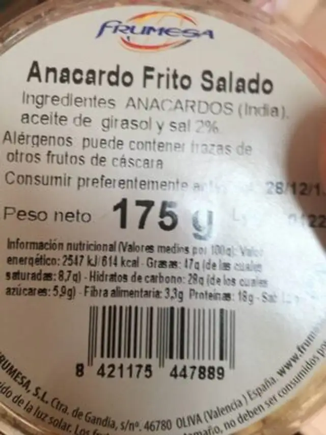 Unknown ingredients label