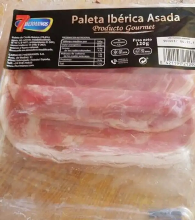Paleta ibérica asada nutrition facts table