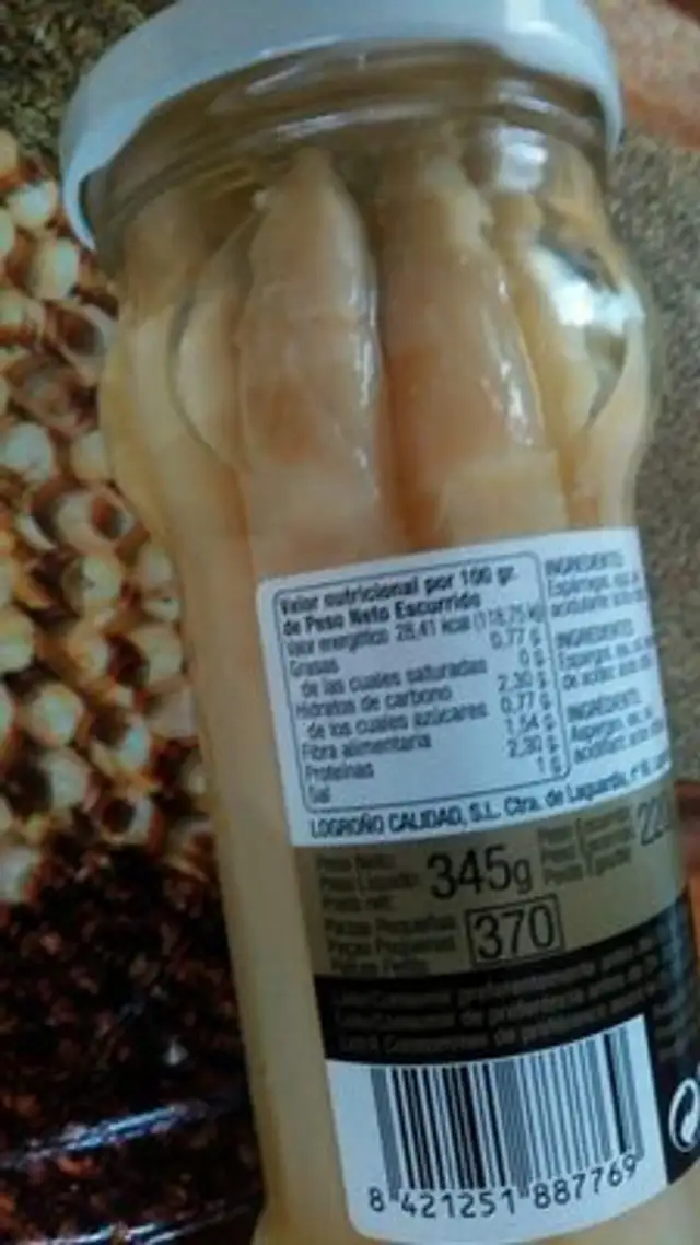 Unknown nutrition facts table