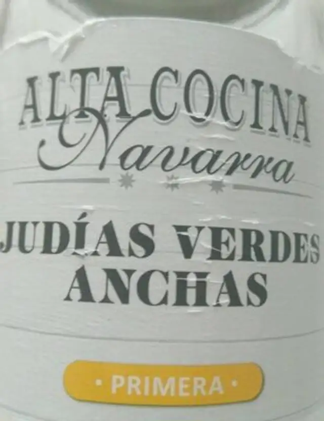 Judías verdes nutrition facts table