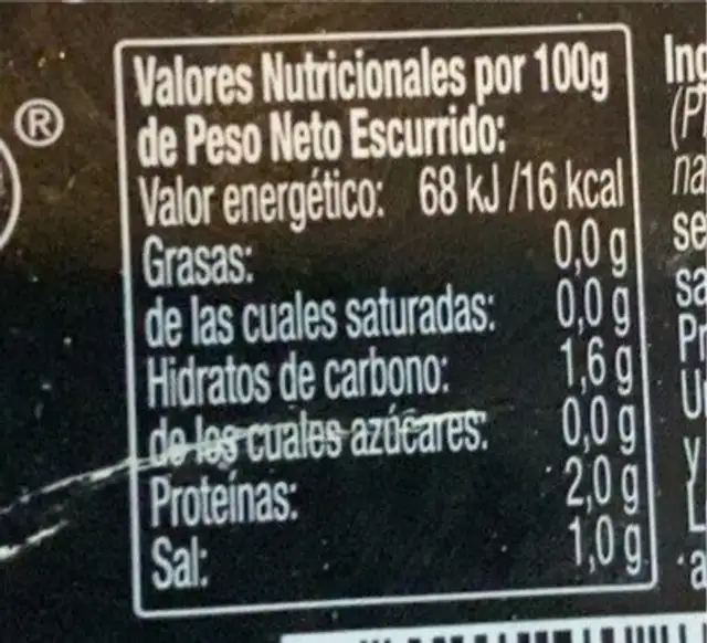 Mixto del bosque nutrition facts table