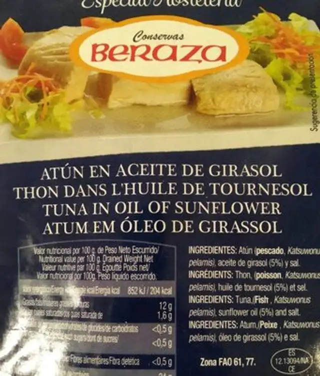 Atún en aceite de girasol