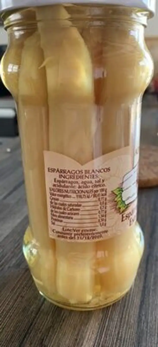 Espàrragos blanco ingredients label