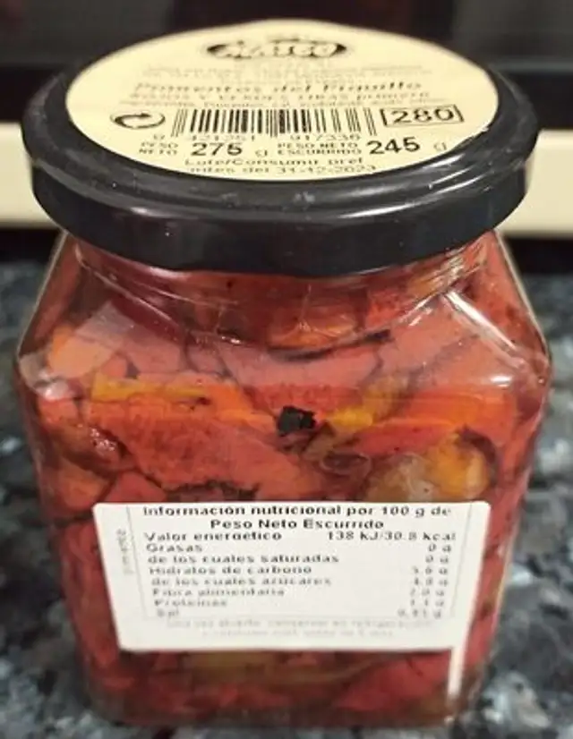 Pimientos del piquillo (rojos y verdes tiras primera)