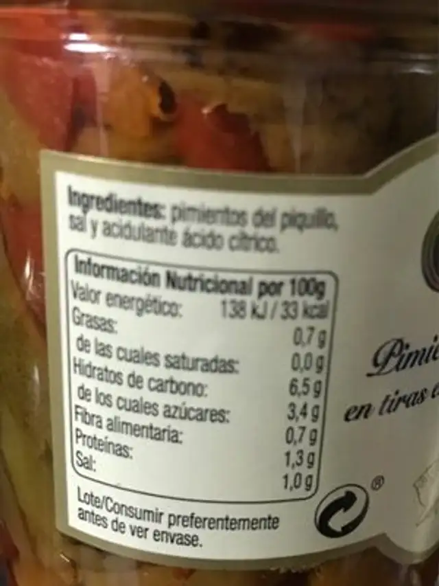 Vda. de mateo nutrition facts table