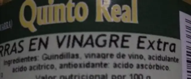 Quinto real ingredients label