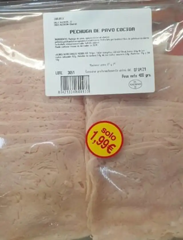 Pechuga de pavo cocida