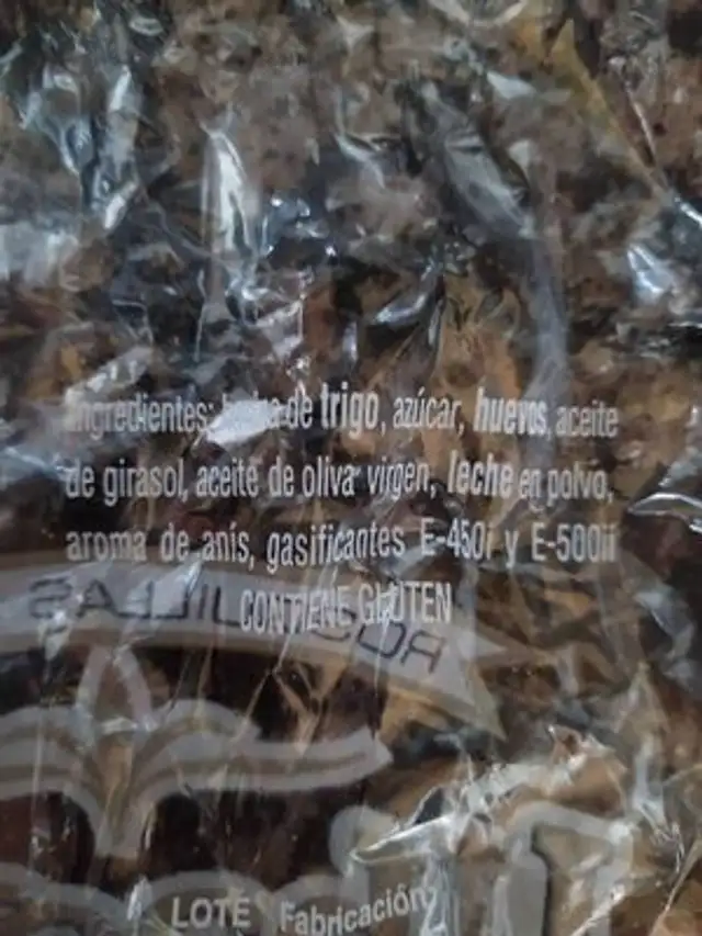 rosquillas fritas ingredients label