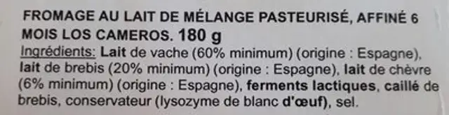 Corteza natural ingredients label