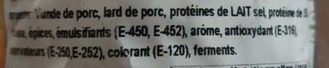 Salchichon extra superior 1/2 ingredients label