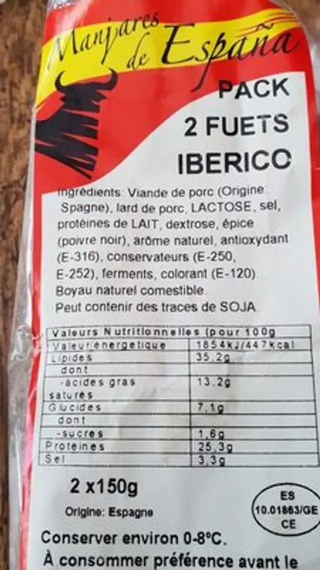 Pack 2 furets iberico ingredients label