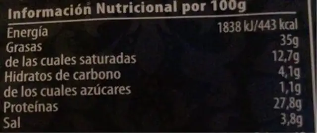 Fouets ibérique nutrition facts table