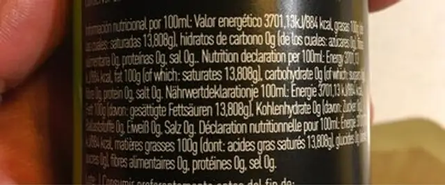 Aceite de Oliva Virgen Extra Manzanilla Cacereña (Fresco) nutrition facts table