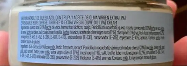 La Chinata Crema Queso Azul Con Trufa nutrition facts table