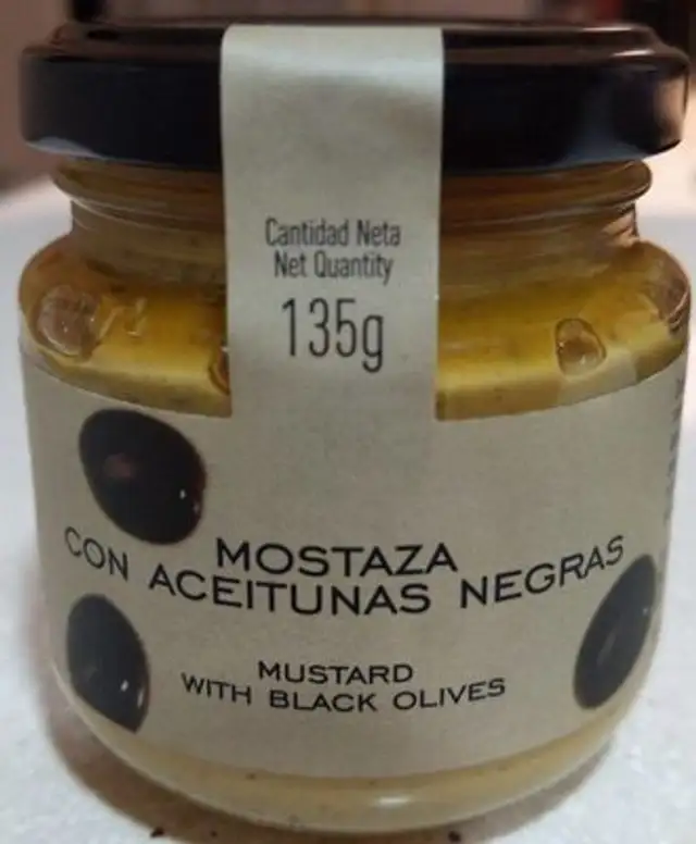 Mostaza con aceitunas negras