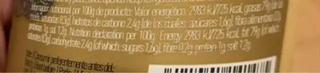 La Chinata Mayonesa De Trufa nutrition facts table