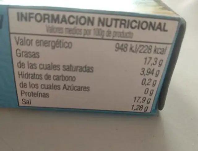 Chicharrillos en aceite de girasol nutrition facts table