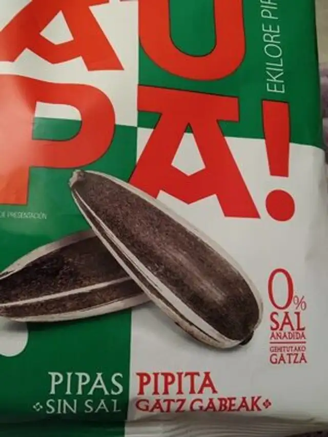 Pipas sin sal nutrition facts table