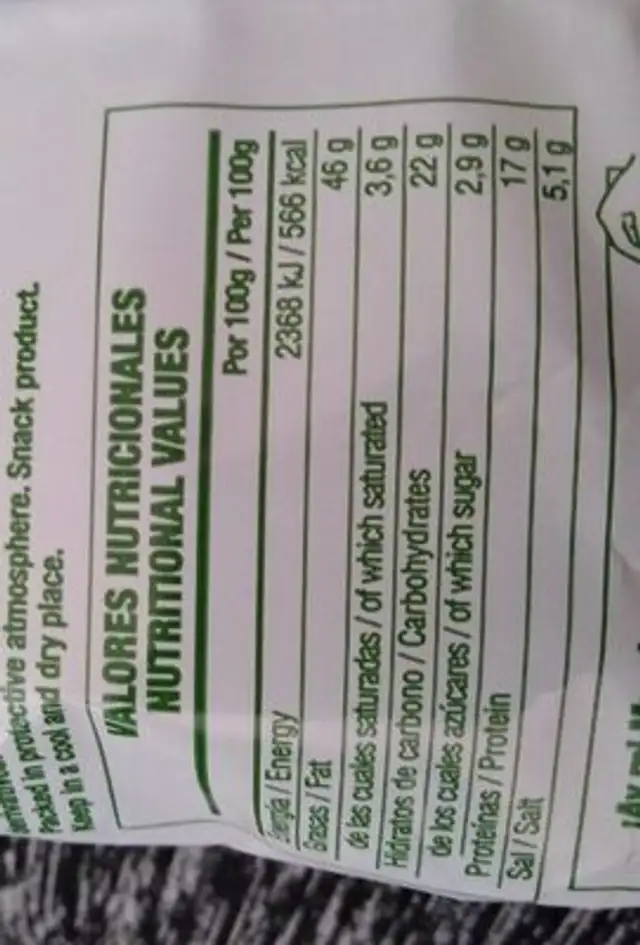 Piparajotas nutrition facts table