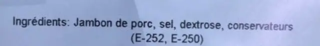 Ramón Ventulá Serrano Schinken ingredients label