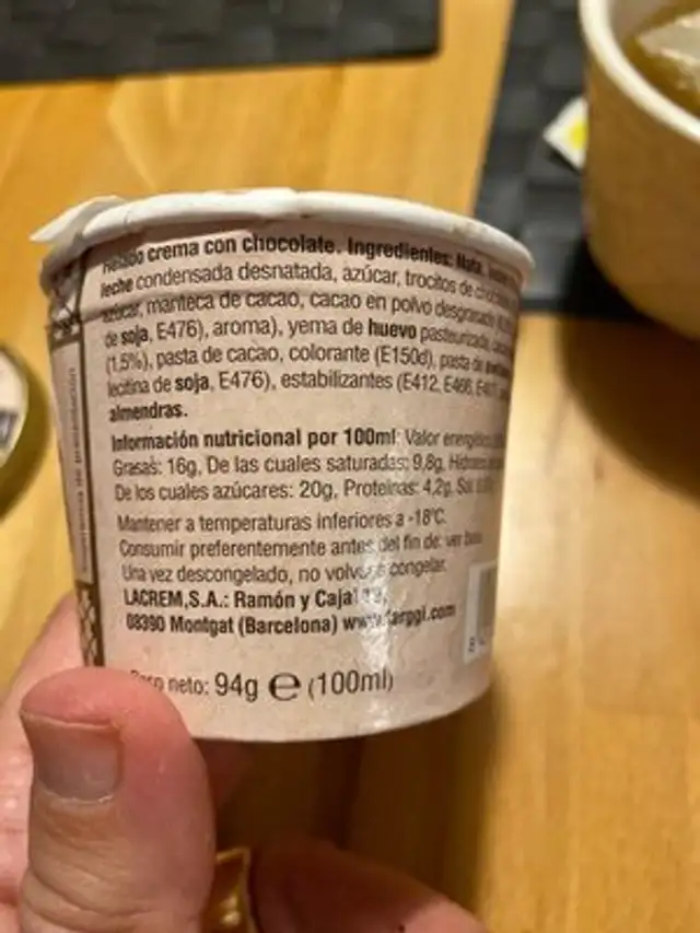 Unknown ingredients label