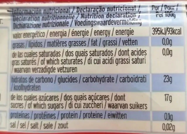 Polo super loop nutrition facts table