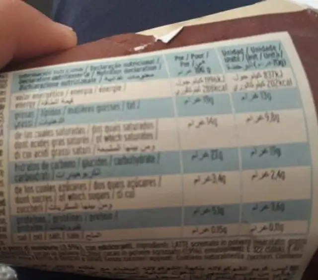 3 chocolates nutrition facts table