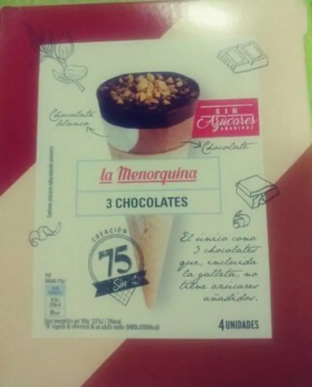 Helado 3 chocolates front packaging