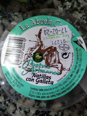 Natillas de galleta front packaging