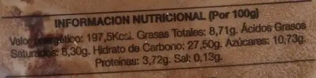 Helado vainilla-chocolate nutrition facts table