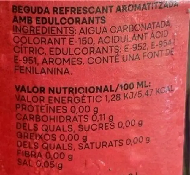 Pinya nutrition facts table