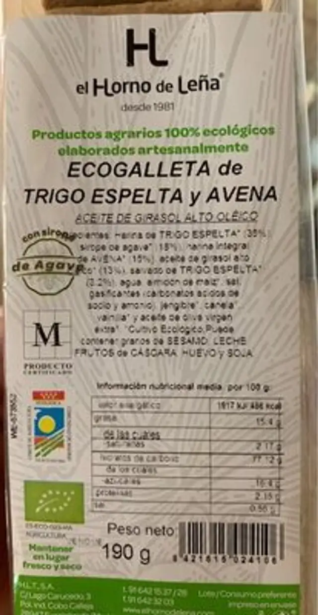 Ecogalleta de Espelta y Avena