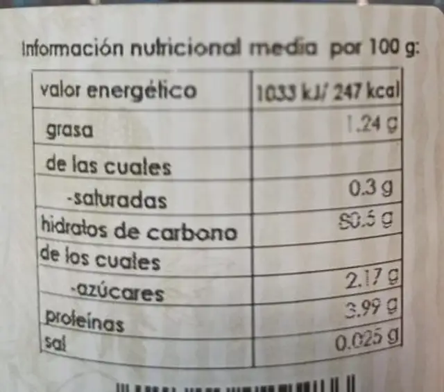Canela ceilan en polvo nutrition facts table