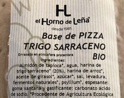 Base de Pizza Trigo Saraceno front packaging