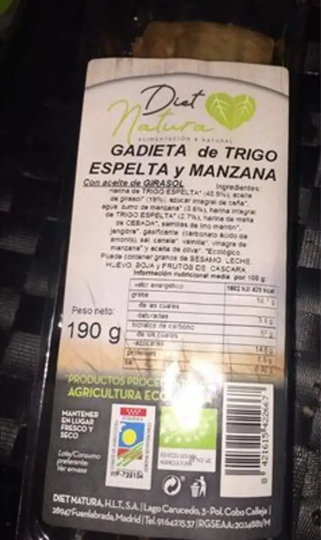 Galleta de trigo espelta y manzana