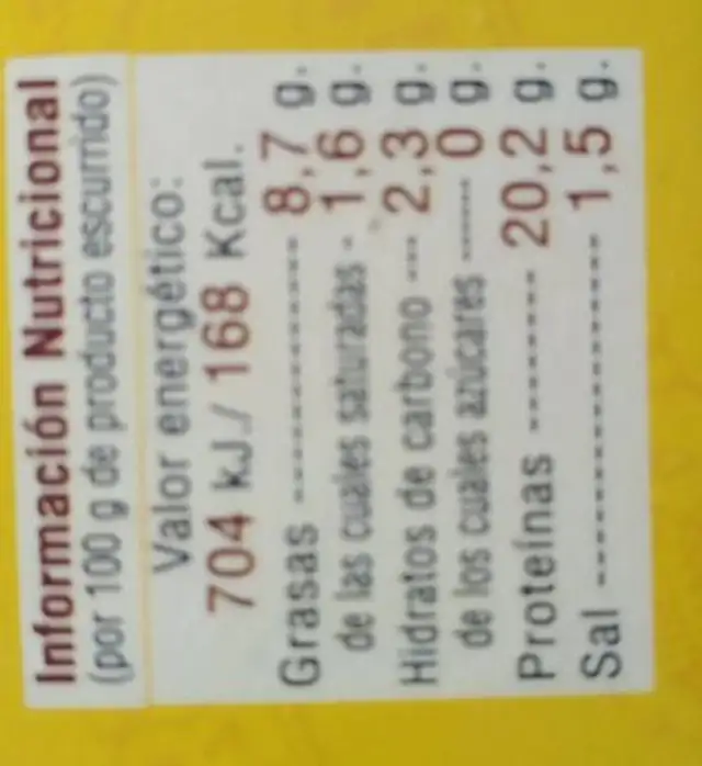Mejillones escabeche nutrition facts table