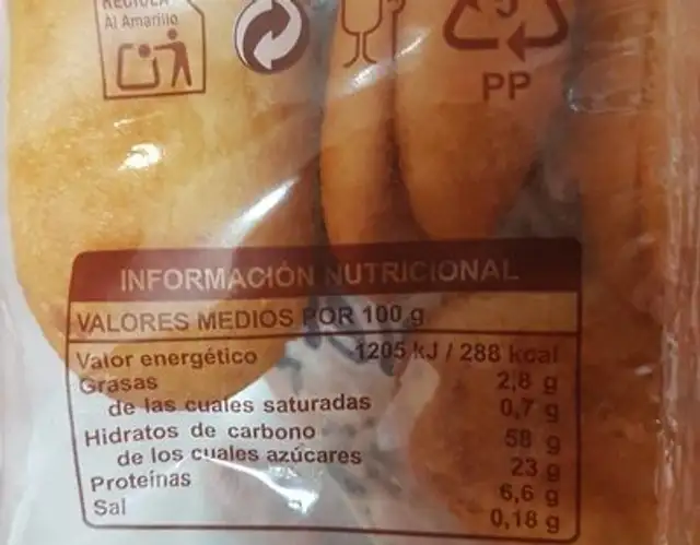 Bizcochos soletilla nutrition facts table