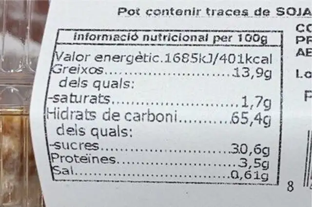 pastisets de cabell d’angel nutrition facts table