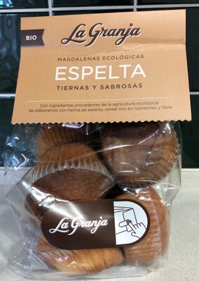 Magdalenas ecológicas espelta front packaging