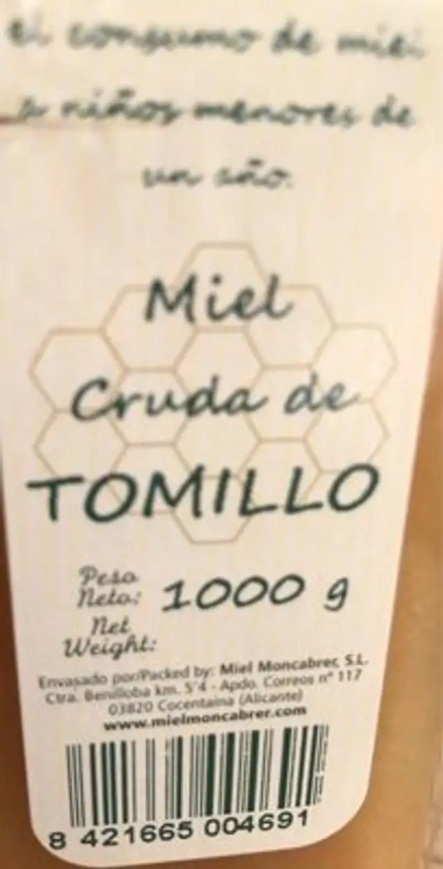 Miel cruda de tomillo