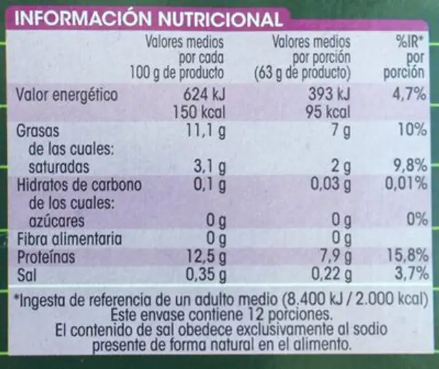 12 Huevos Frescos de gallina criadas en el suelo nutrition facts table